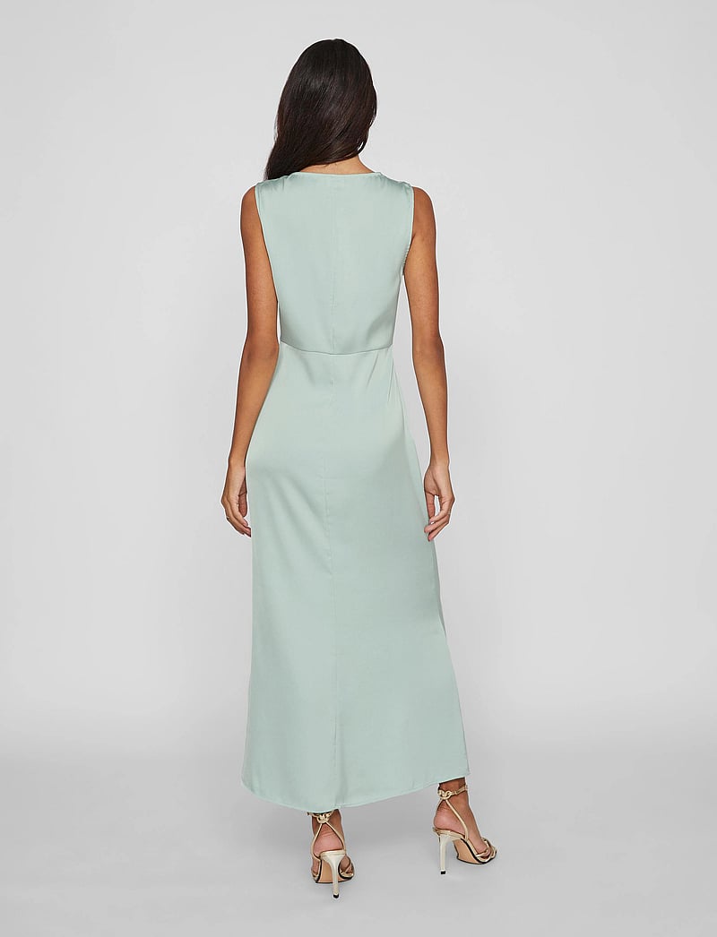 Vila Maxi-jurk met cascadehals, model 'RAVENNA' in lindegroen online Vila Maxi-jurk met cascadehals, model 'RAVENNA' in lindegroen online