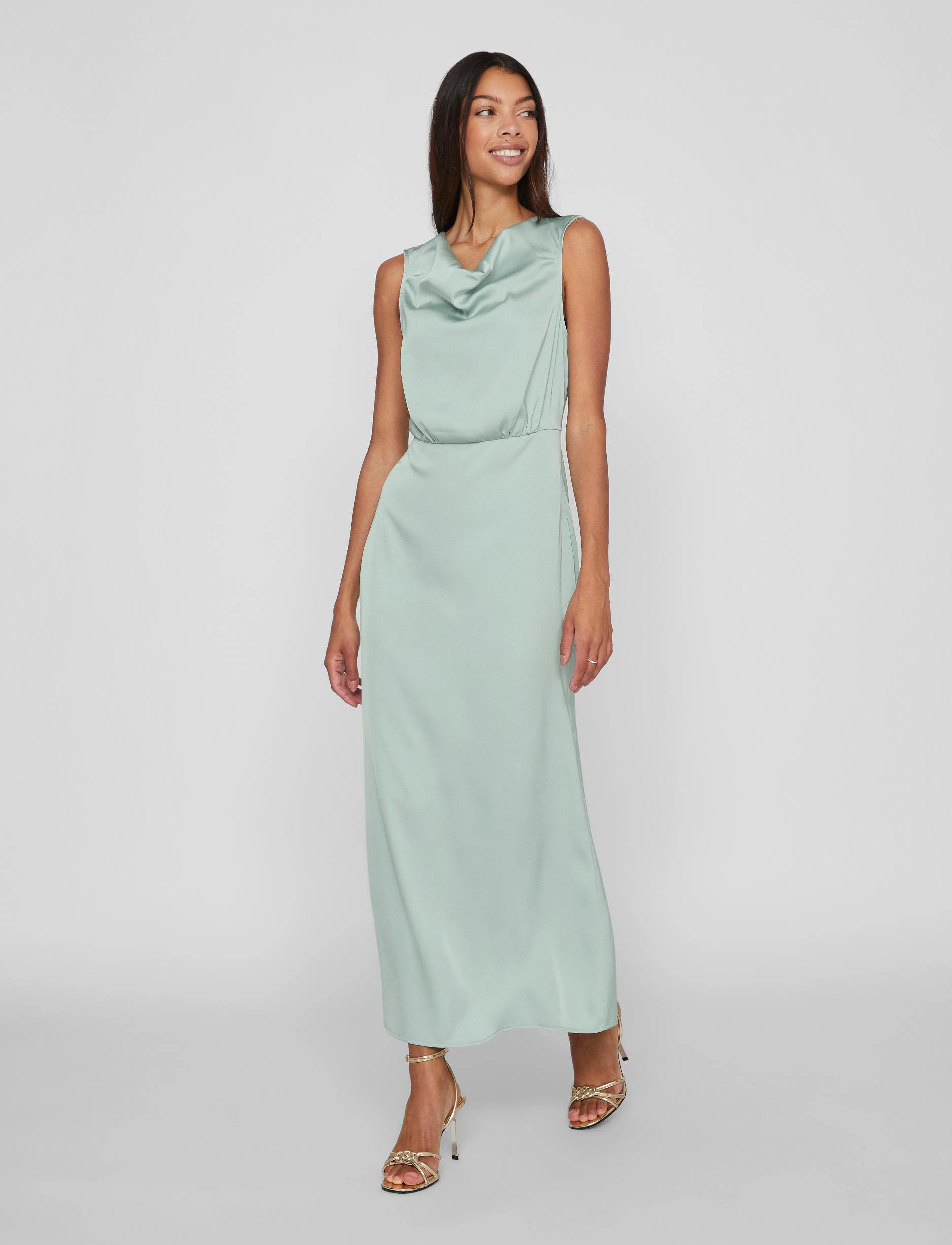 Vila - VIRAVENNA WATERFALL S/L MAXI DRESS-NOOS - aftenkjoler - surf spray - 5