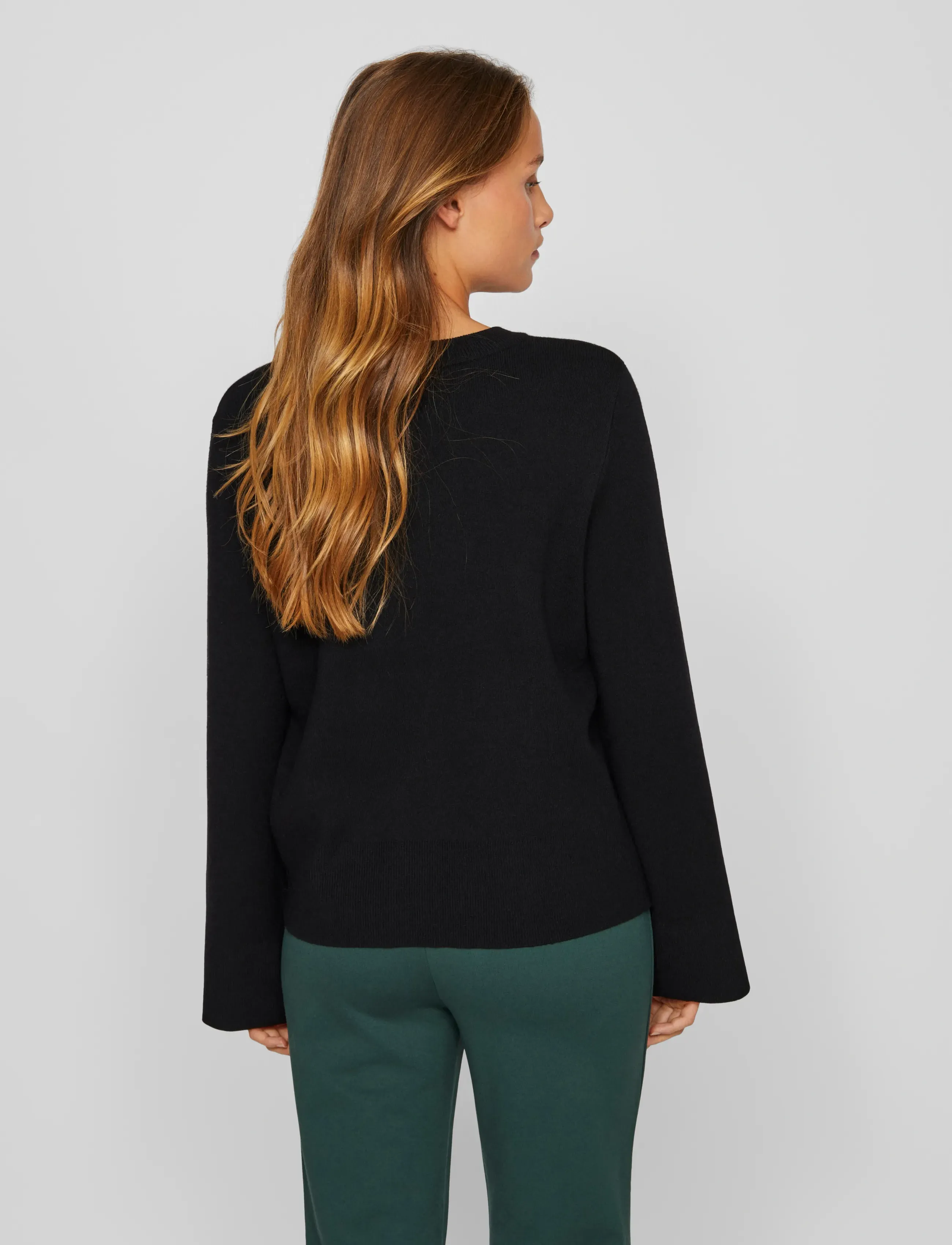 Vila - VICASSIE O-NECK L/S KNIT TOP - NOOS - pullover - black beauty - 3