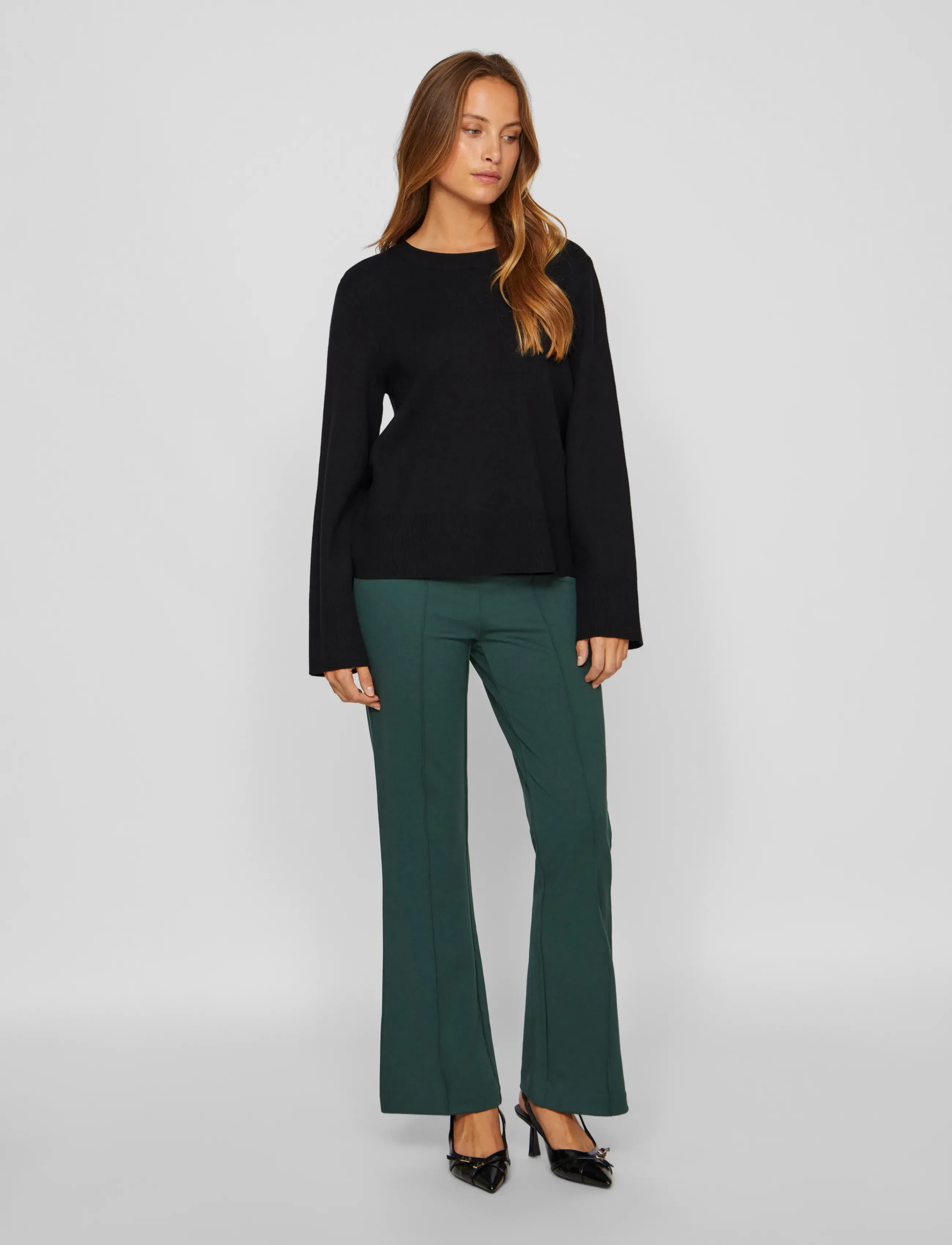 Vila - VICASSIE O-NECK L/S KNIT TOP - NOOS - pullover - black beauty - 4