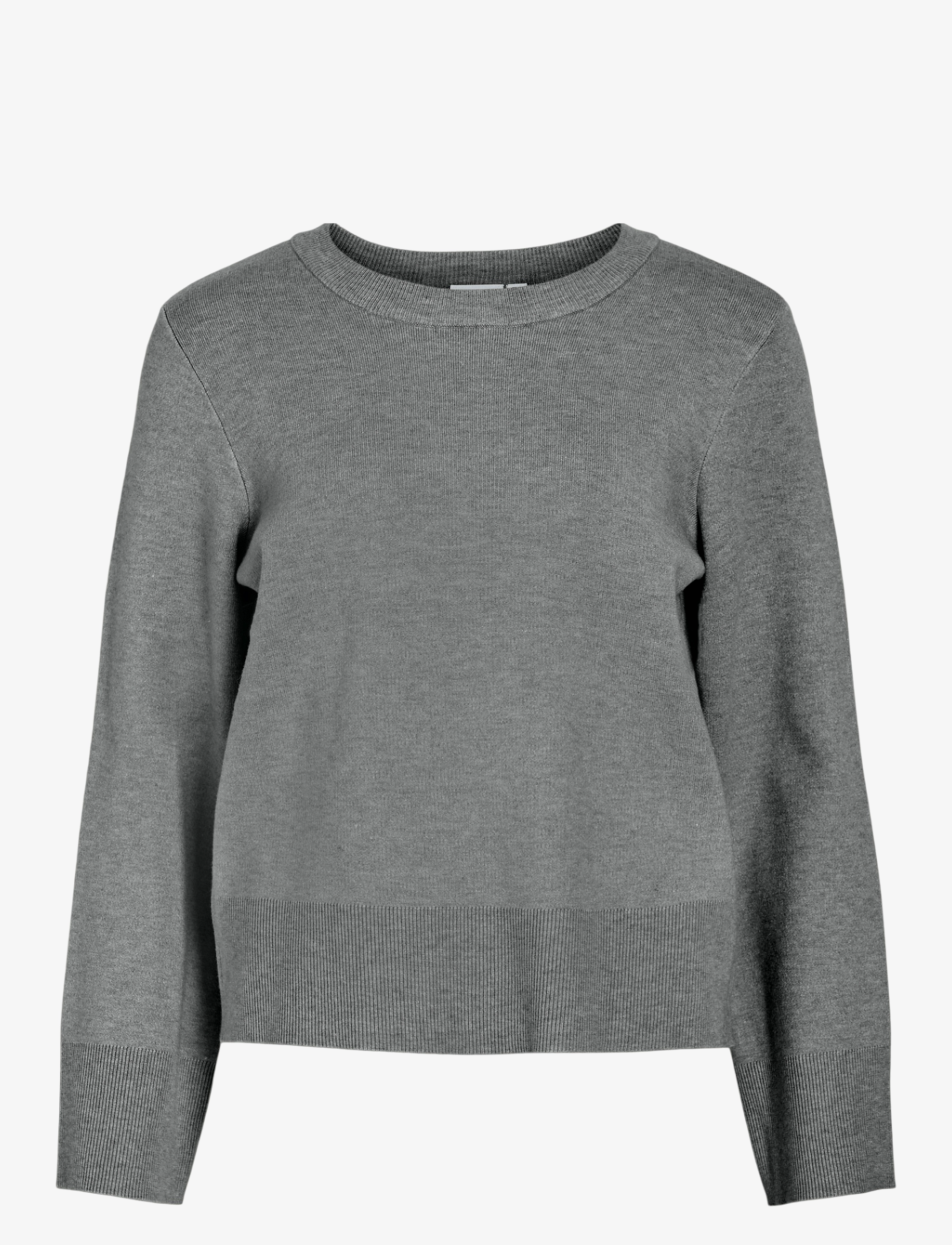 VILA Vicassie O-Neck L/S Knit Oberteil - Noos Grau - XS - Damen