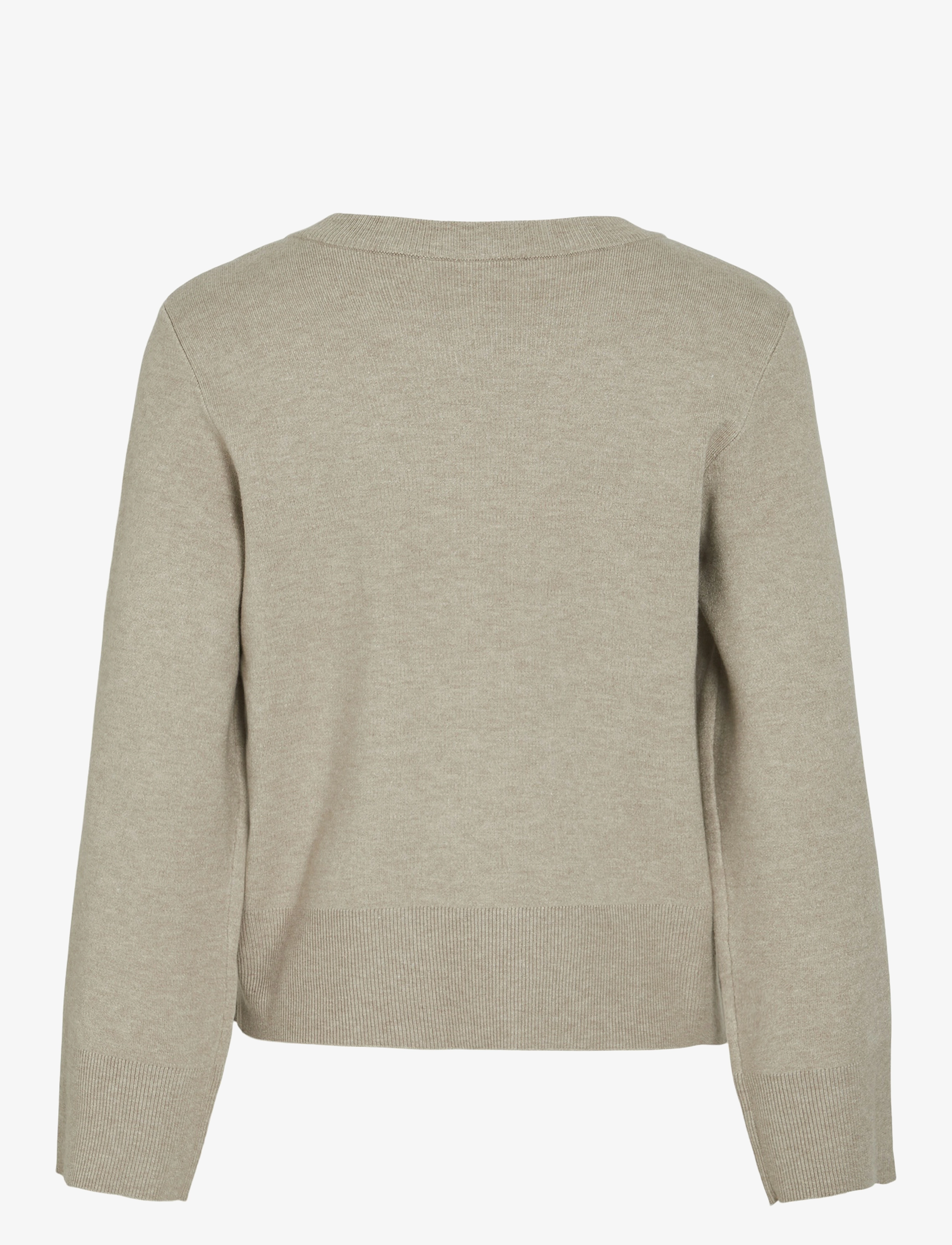 Vila - VICASSIE O-NECK L/S KNIT TOP - NOOS - pullover - natural melange - 2