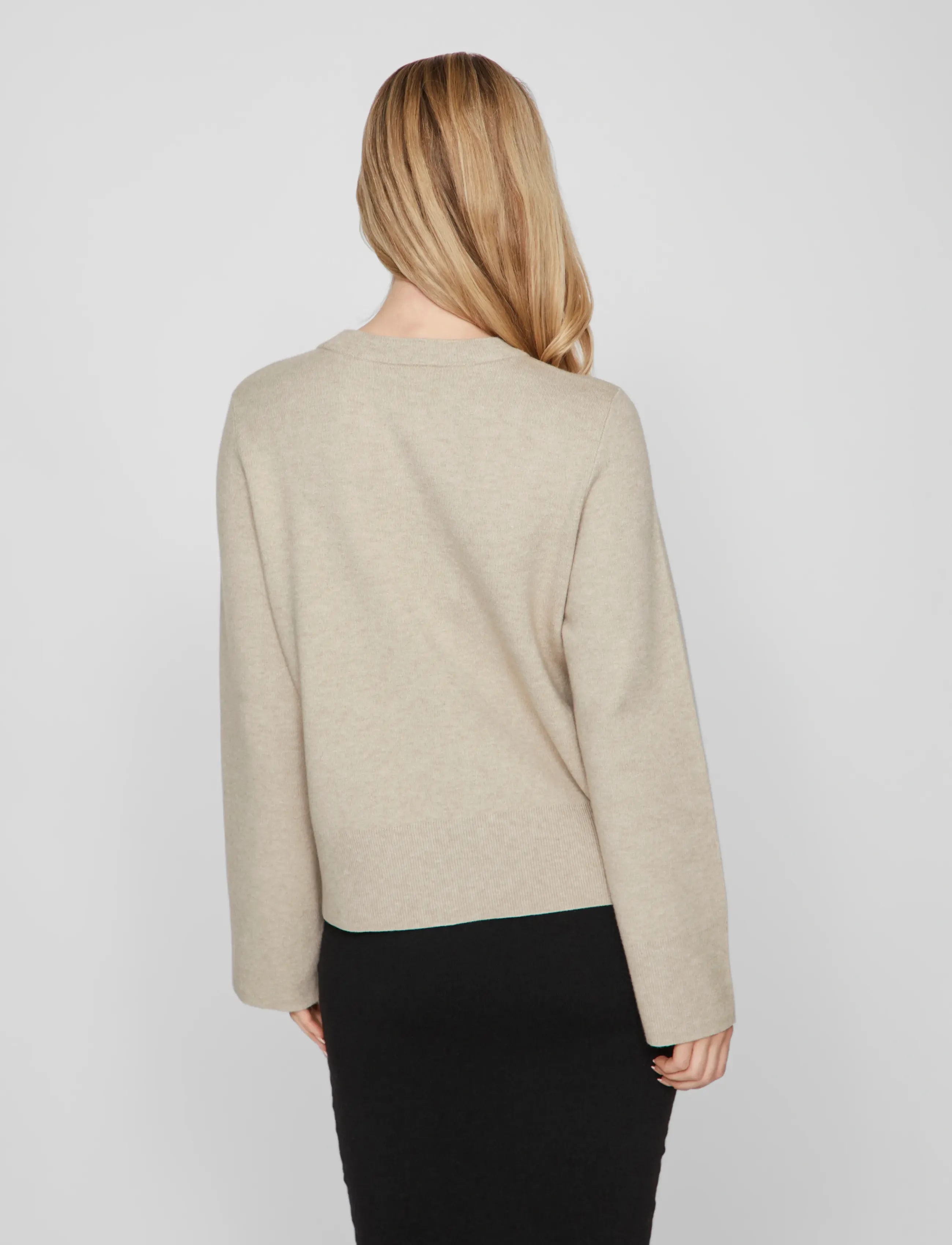 Vila - VICASSIE O-NECK L/S KNIT TOP - NOOS - pullover - natural melange - 3