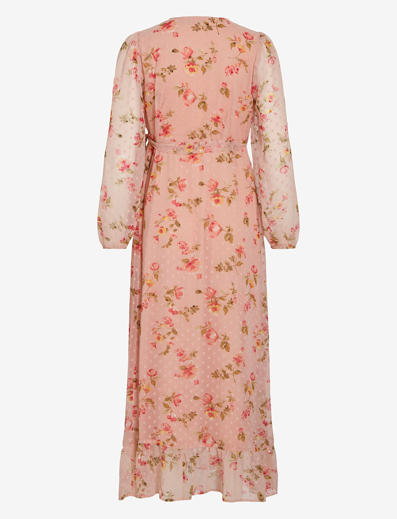 Vila - VIEDEE L/S ANKLE WRAP DRESS - omlottklänningar - misty rose - 2