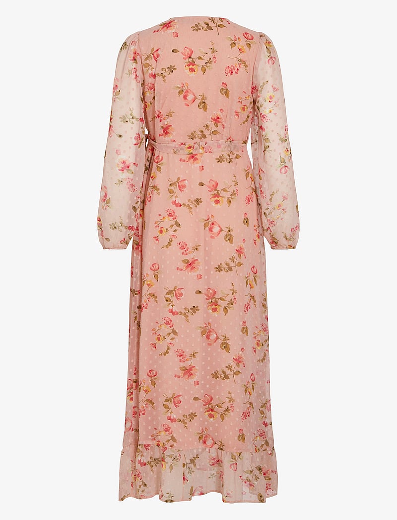 Vila - VIEDEE L/S ANKLE WRAP DRESS - omlottklänningar - misty rose - 2