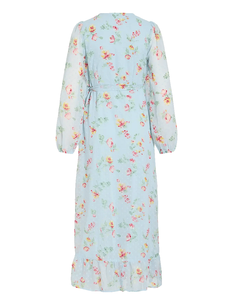 Vila - VIEDEE L/S ANKLE WRAP DRESS/DC/KA - vasarinės suknelės - nantucket breeze - 2