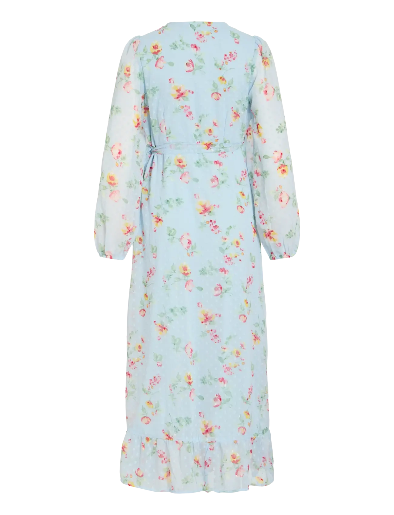 Vila - VIEDEE L/S ANKLE WRAP DRESS/DC/KA - sukienki letnie - nantucket breeze - 2