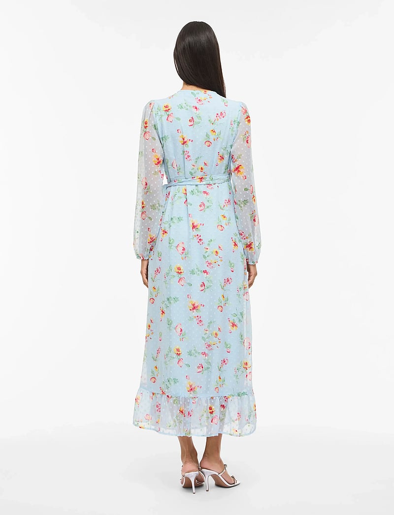 Vila - VIEDEE L/S ANKLE WRAP DRESS/DC/KA - vasarinės suknelės - nantucket breeze - 3