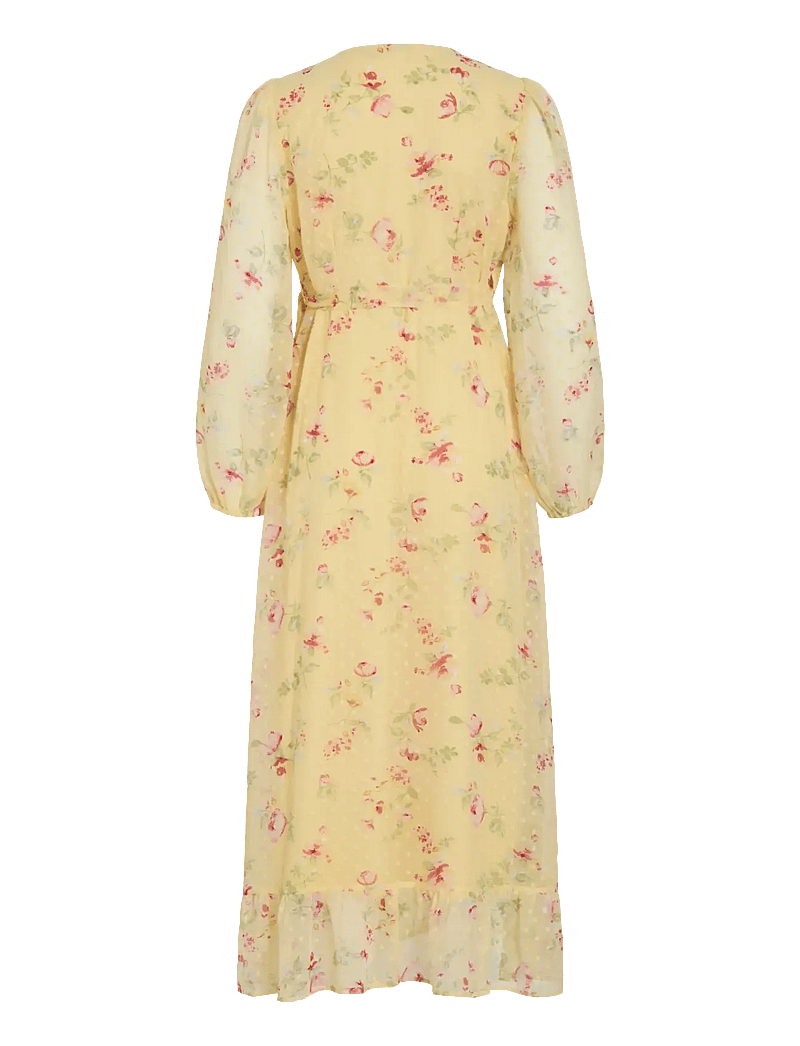 Vila - VIEDEE L/S ANKLE WRAP DRESS/DC/KA - sommerkleider - pastel yellow - 2
