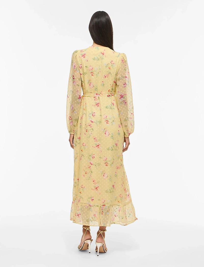 Vila - VIEDEE L/S ANKLE WRAP DRESS/DC/KA - sommerkleider - pastel yellow - 3