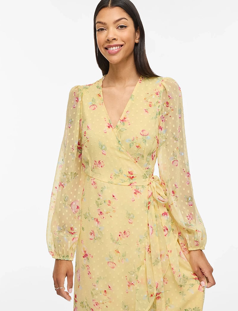 Vila - VIEDEE L/S ANKLE WRAP DRESS/DC/KA - sommerkleider - pastel yellow - 5