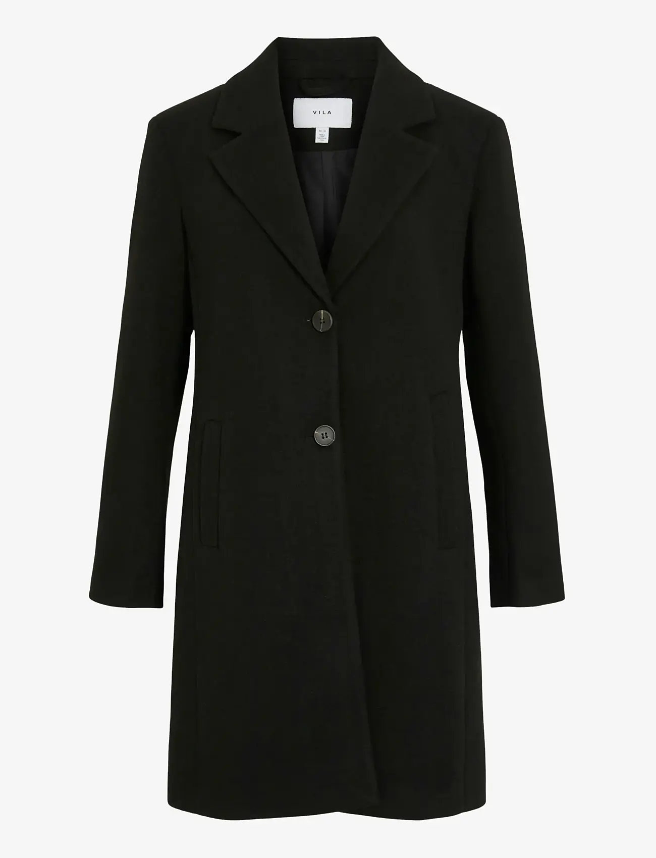 Vila - VICLAUDIA BUTTON COAT - NOOS - black beauty - 1