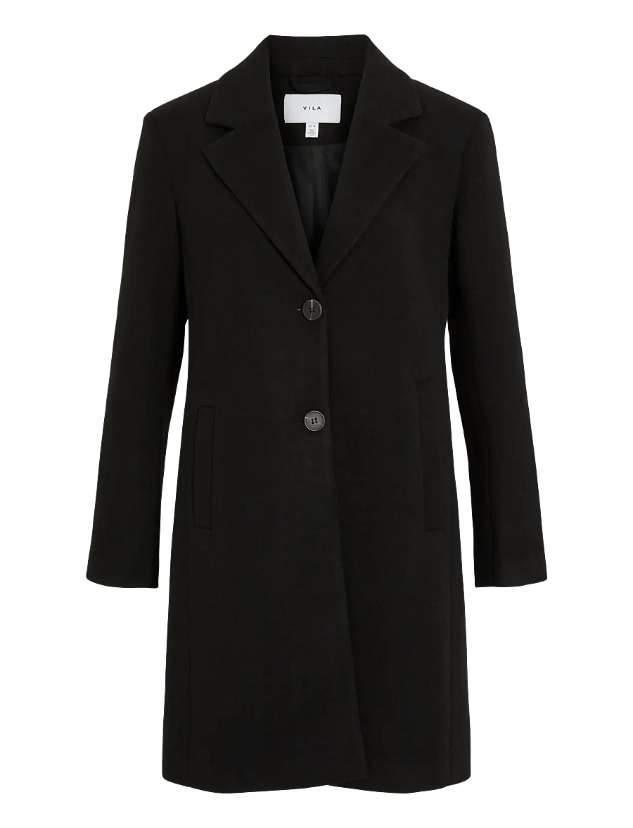 Vila - VICLAUDIA BUTTON COAT - NOOS - winterjacken - black beauty - 1