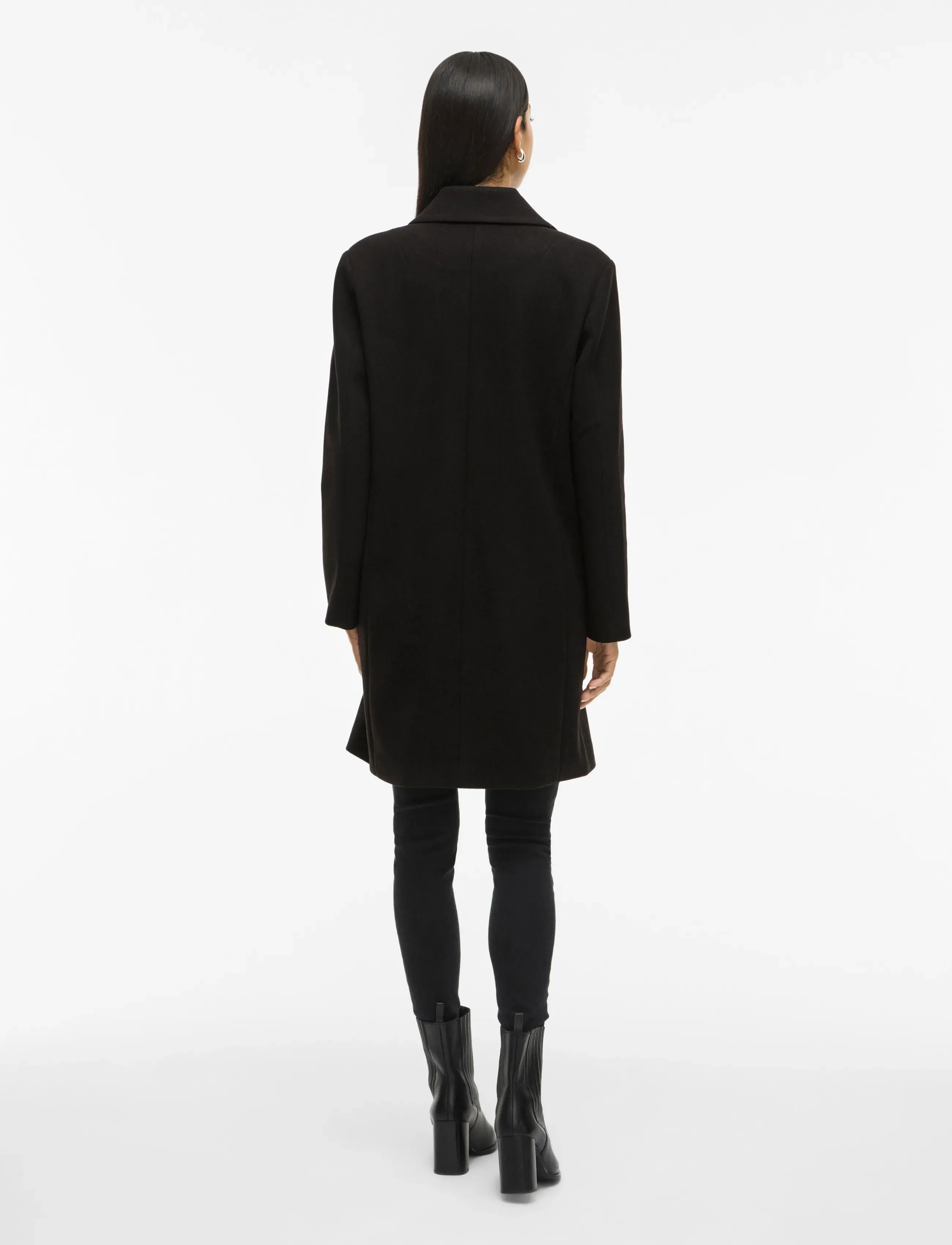 Vila - VICLAUDIA BUTTON COAT - NOOS - black beauty - 3