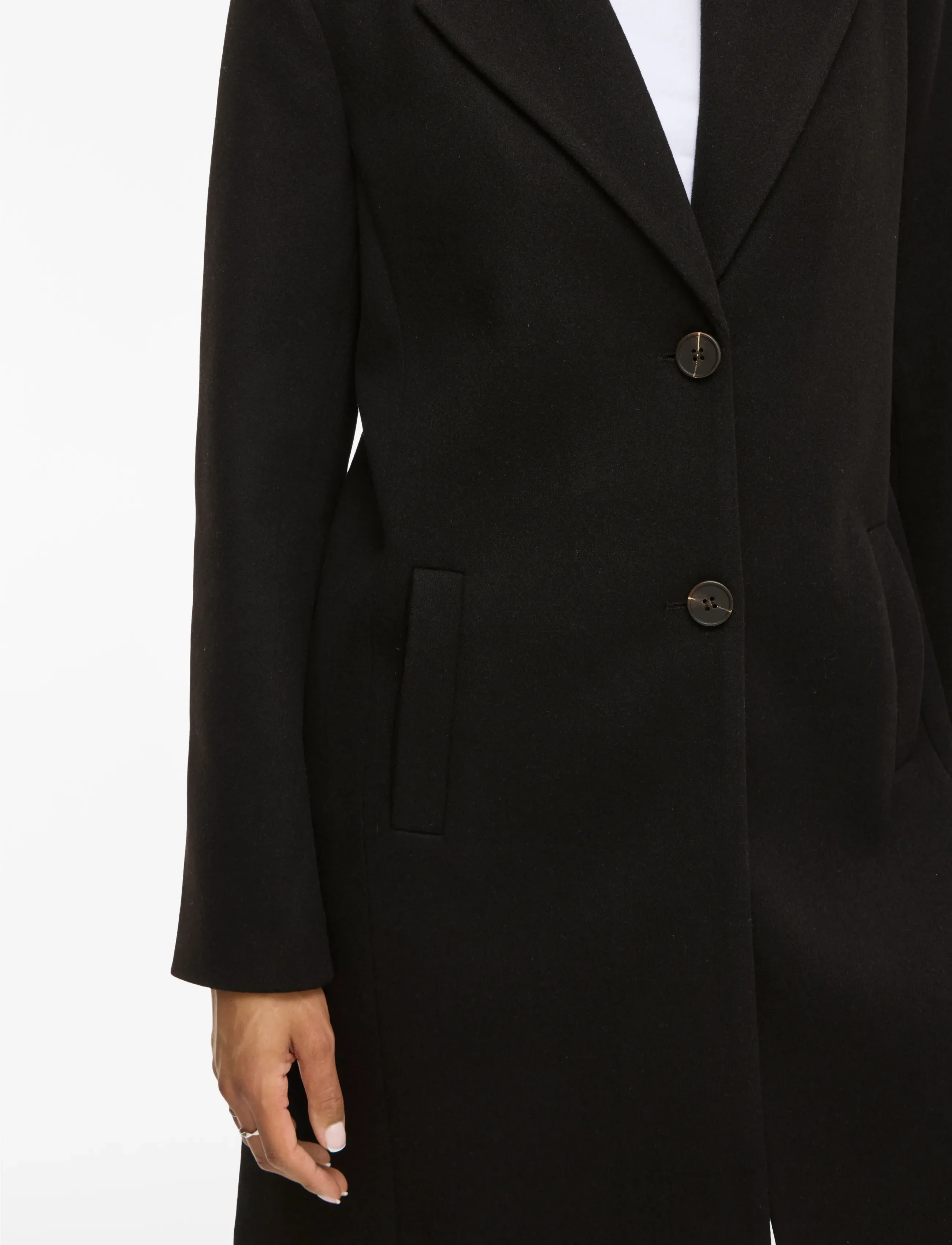 Vila - VICLAUDIA BUTTON COAT - NOOS - black beauty - 5