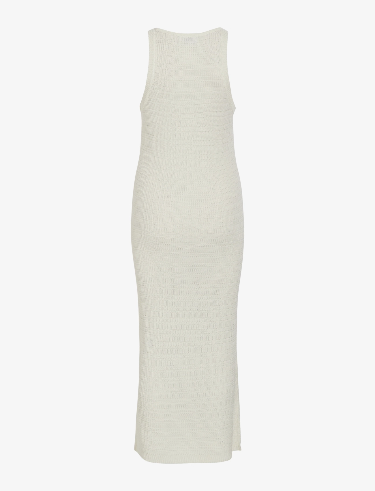 Vila - VIMARGOT OPEN O-NECK S/L KNIT DRESS/R - laveste priser - egret - 2