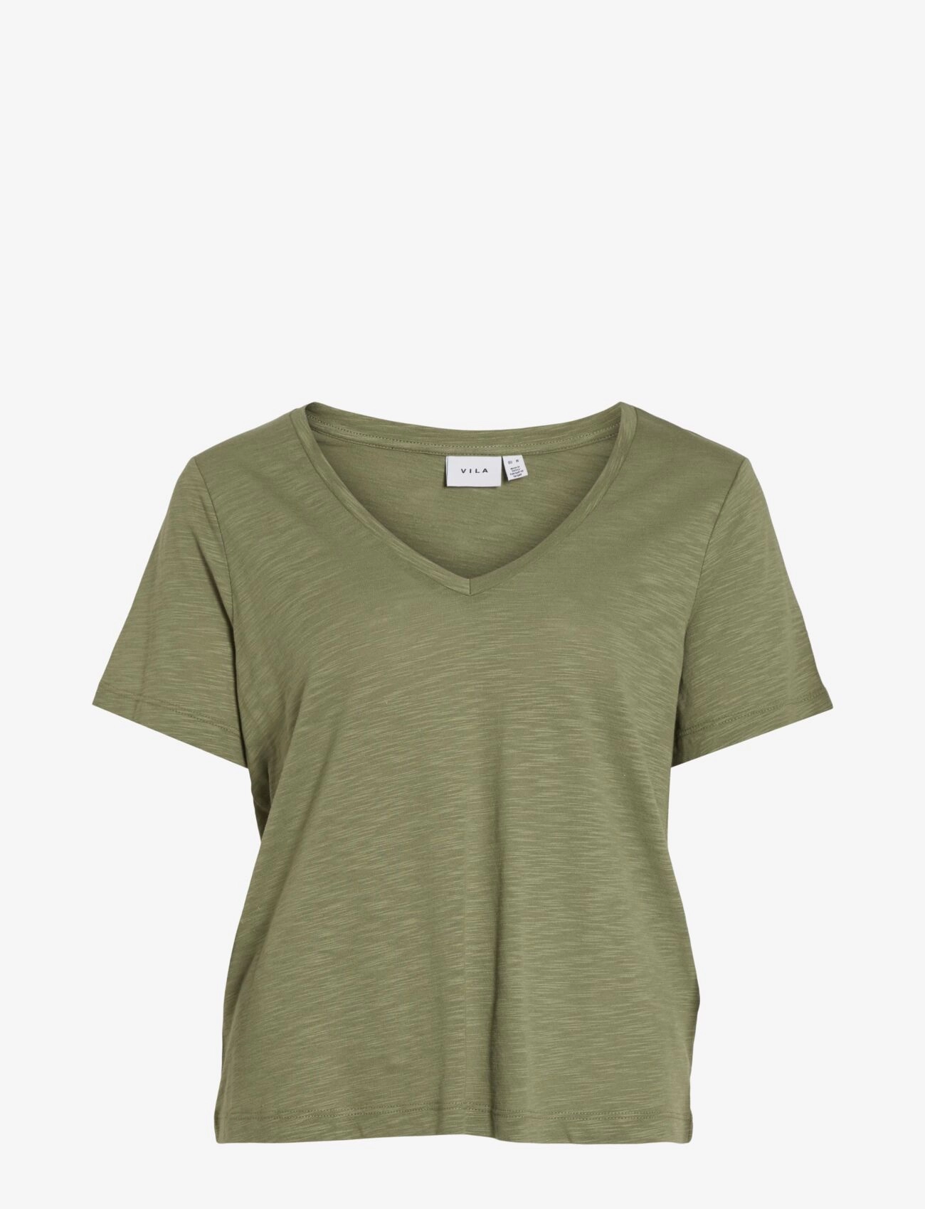 Vila - VINOVA V-NECK S/S TOP-NOOS - oil green - 1