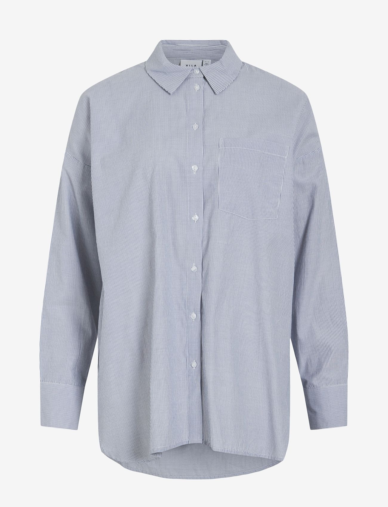 Vila - VIDARMA L/S LOOSE BUTTON SHIRT - NOOS - langærmede skjorter - bijou blue - 1