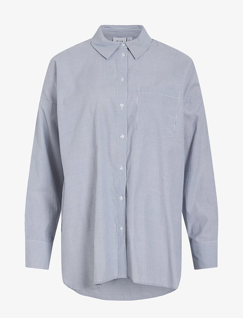 Vila - VIDARMA L/S LOOSE BUTTON SHIRT - NOOS - langærmede skjorter - bijou blue - 1