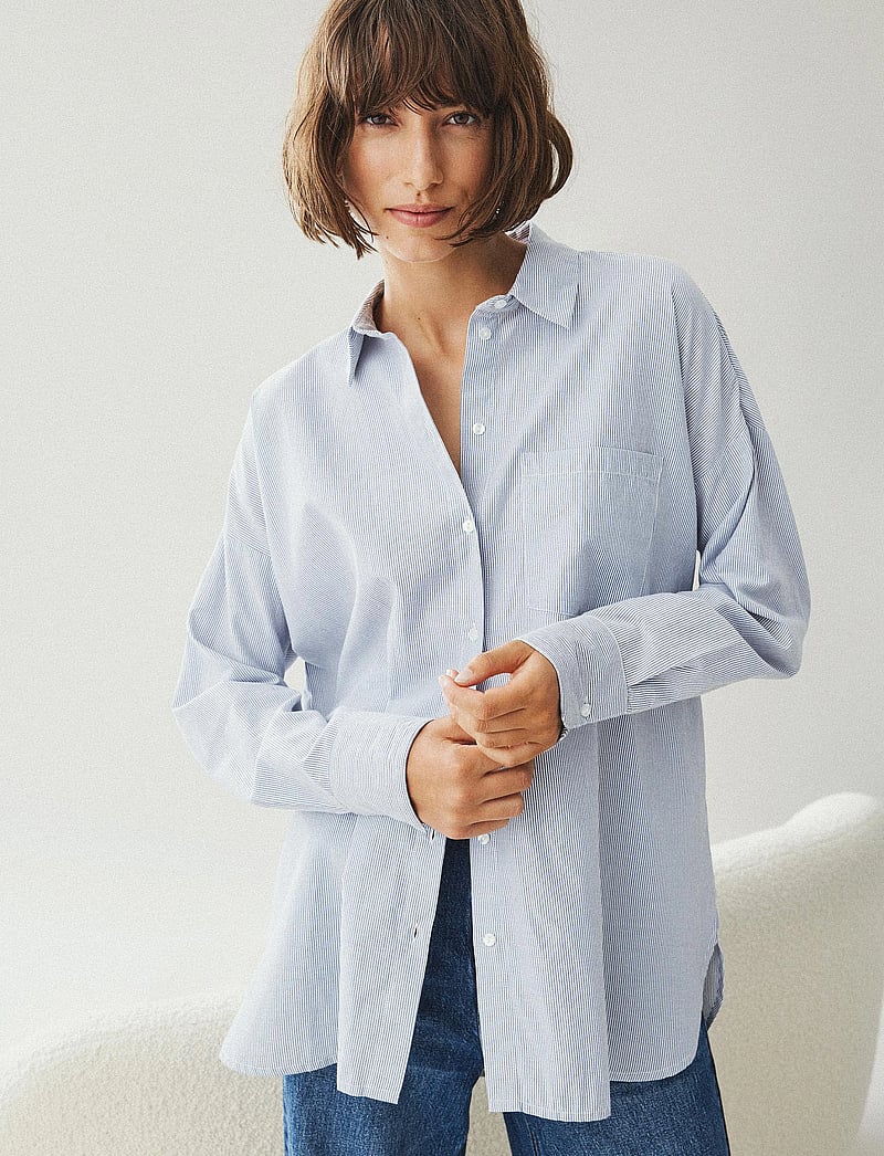 Vila - VIDARMA L/S LOOSE BUTTON SHIRT - NOOS - langærmede skjorter - bijou blue - 0
