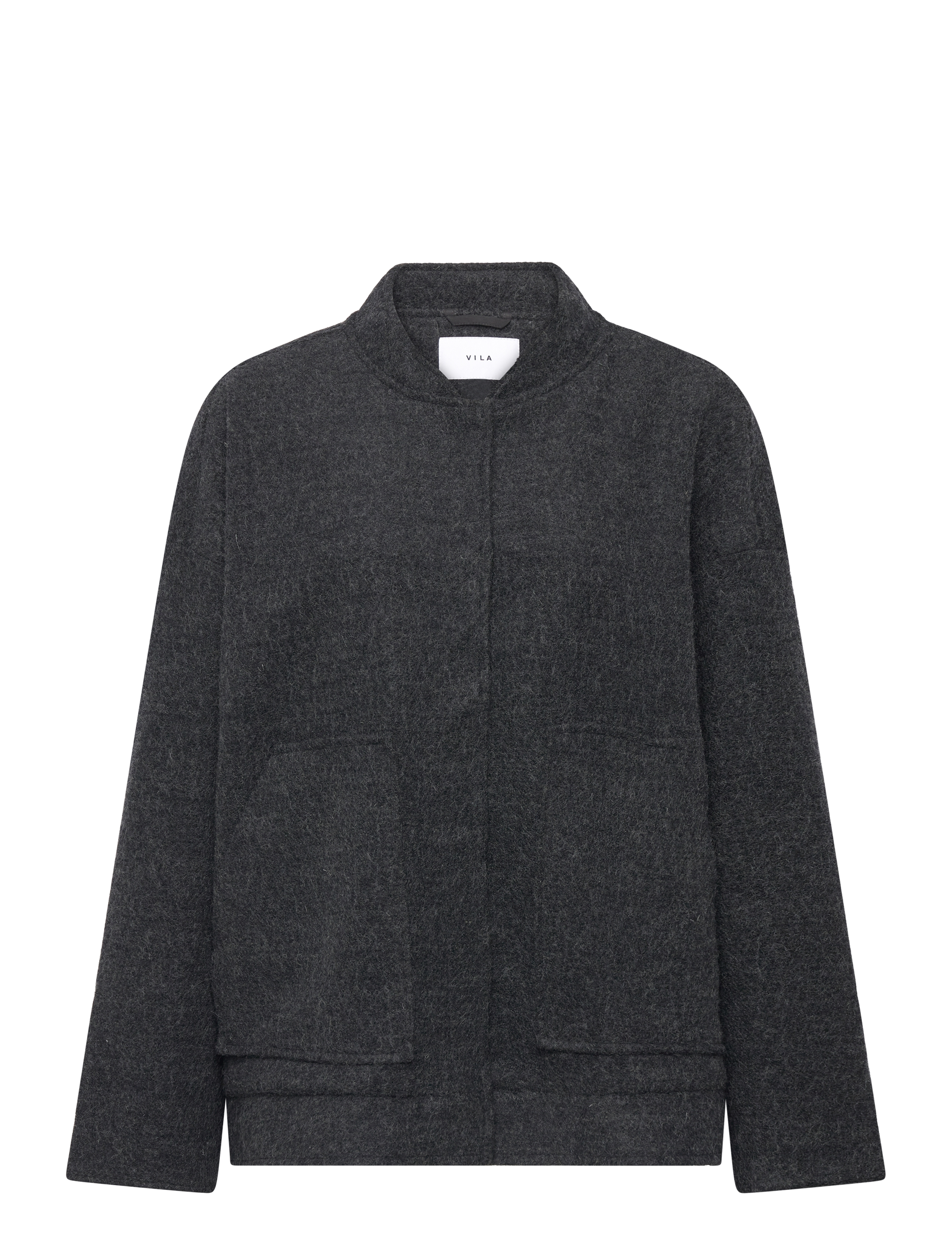 VILA Vicecilie Wolle Bomber Jacke Grau - 38 - Damen