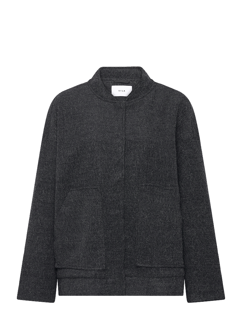 Vila - VICECILIE WOOL BOMBER JACKET - wolljacken - dark grey melange - 1