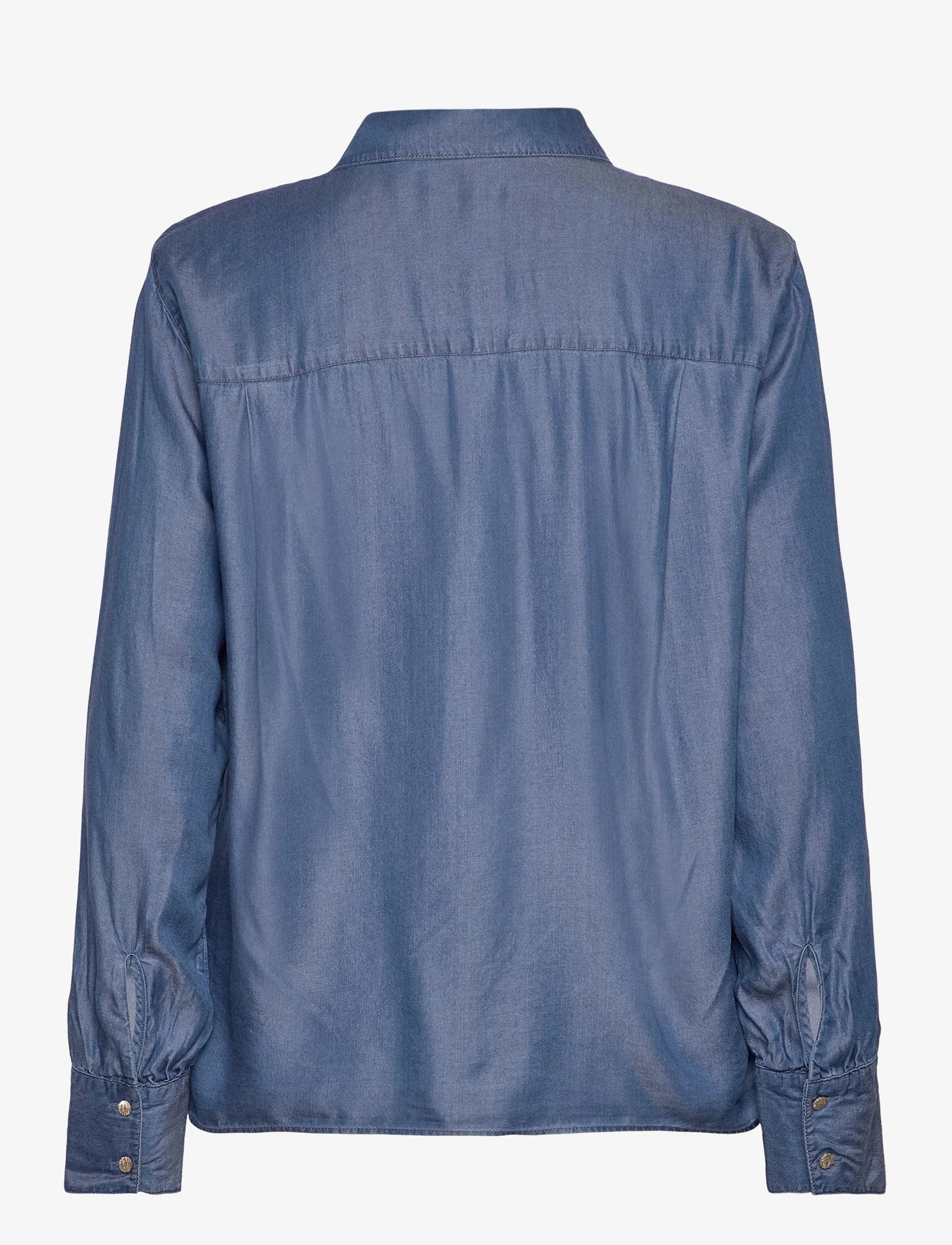 Vila - VIURLA L/S SHIRT DBD/R - pitkähihaiset paidat - dark blue denim - 1