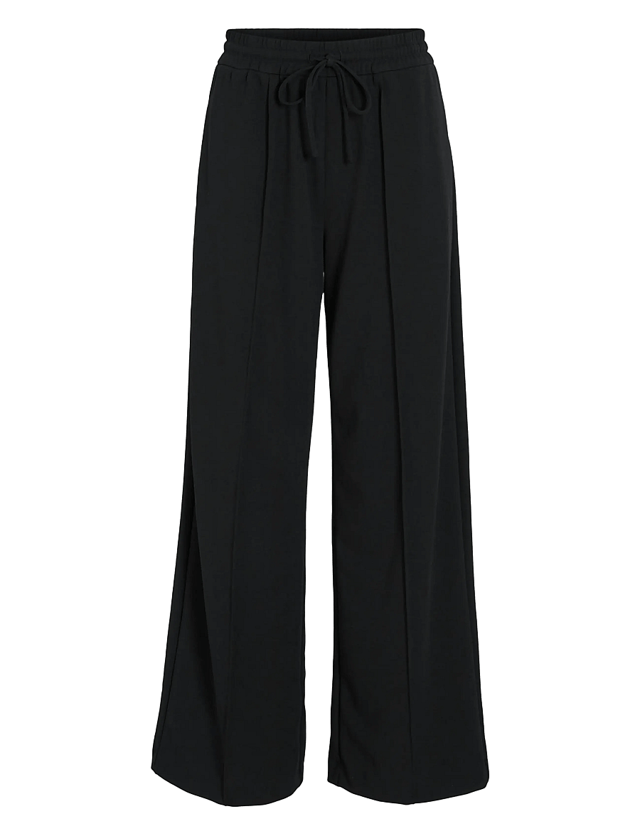 Vila - VICLUA HW WIDE PANTS-NOOS - vida byxor - black beauty - 1