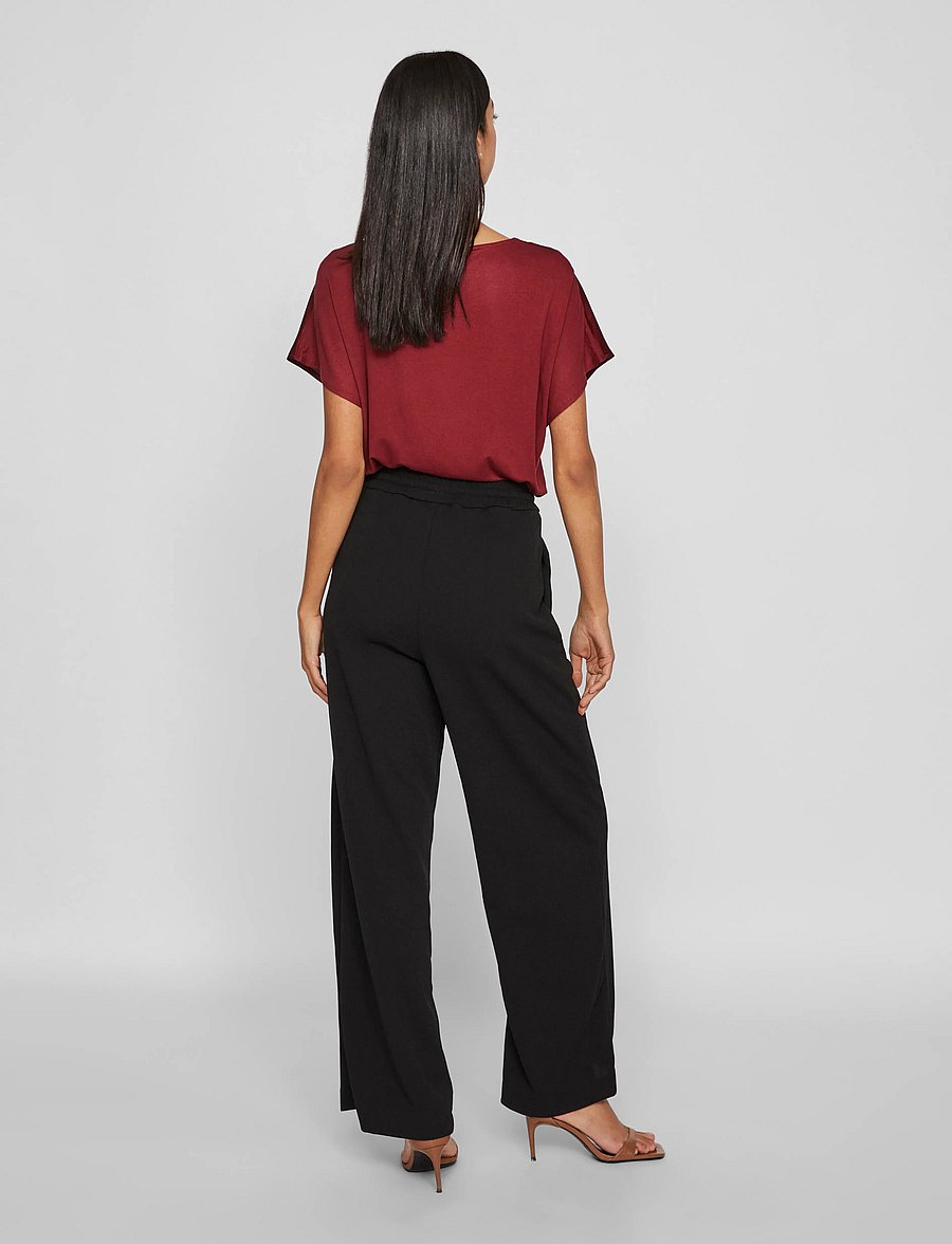 Vila - VICLUA HW WIDE PANTS-NOOS - vida byxor - black beauty - 3