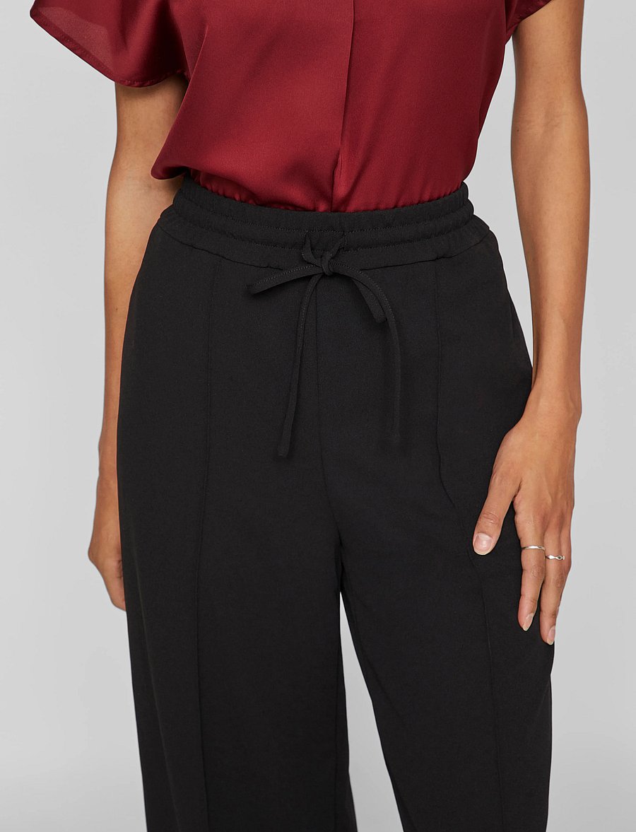 Vila - VICLUA HW WIDE PANTS-NOOS - vida byxor - black beauty - 5