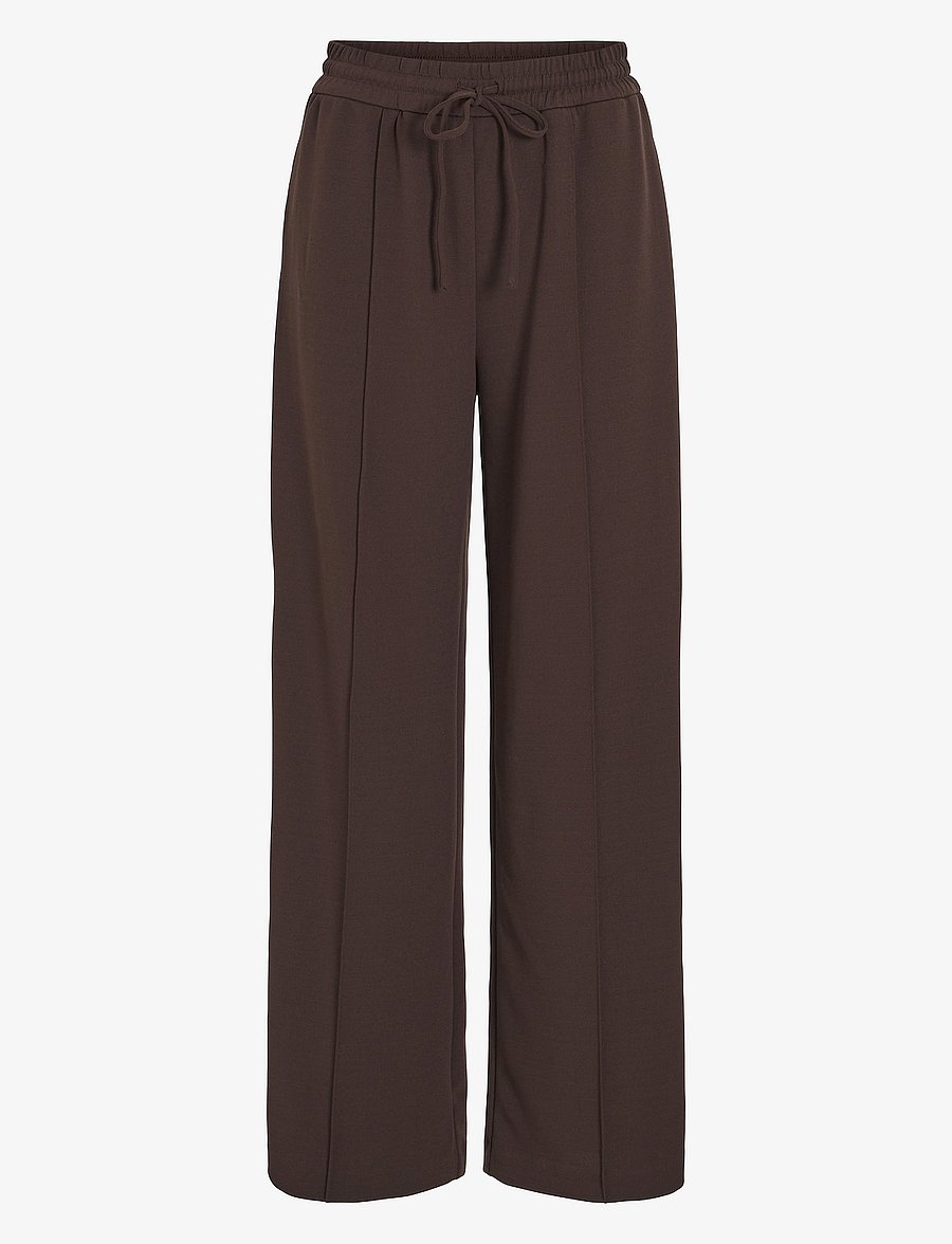 Vila - VICLUA HW WIDE PANTS-NOOS - bukser med brede ben - coffee bean - 1