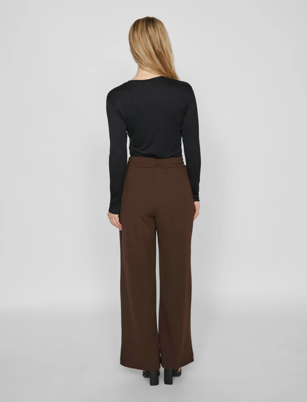 Vila - VICLUA HW WIDE PANTS-NOOS - tiesaus kirpimo kelnės - coffee bean - 3