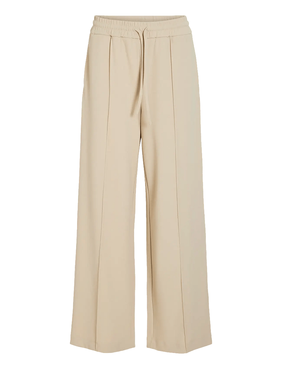 Vila - VICLUA HW WIDE PANTS-NOOS - laia säärega püksid - feather gray - 1