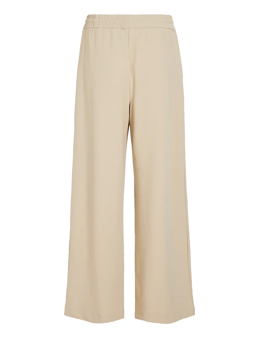 Vila - VICLUA HW WIDE PANTS-NOOS - laia säärega püksid - feather gray - 2