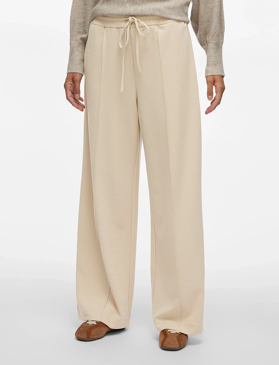 Vila - VICLUA HW WIDE PANTS-NOOS - laia säärega püksid - feather gray - 0