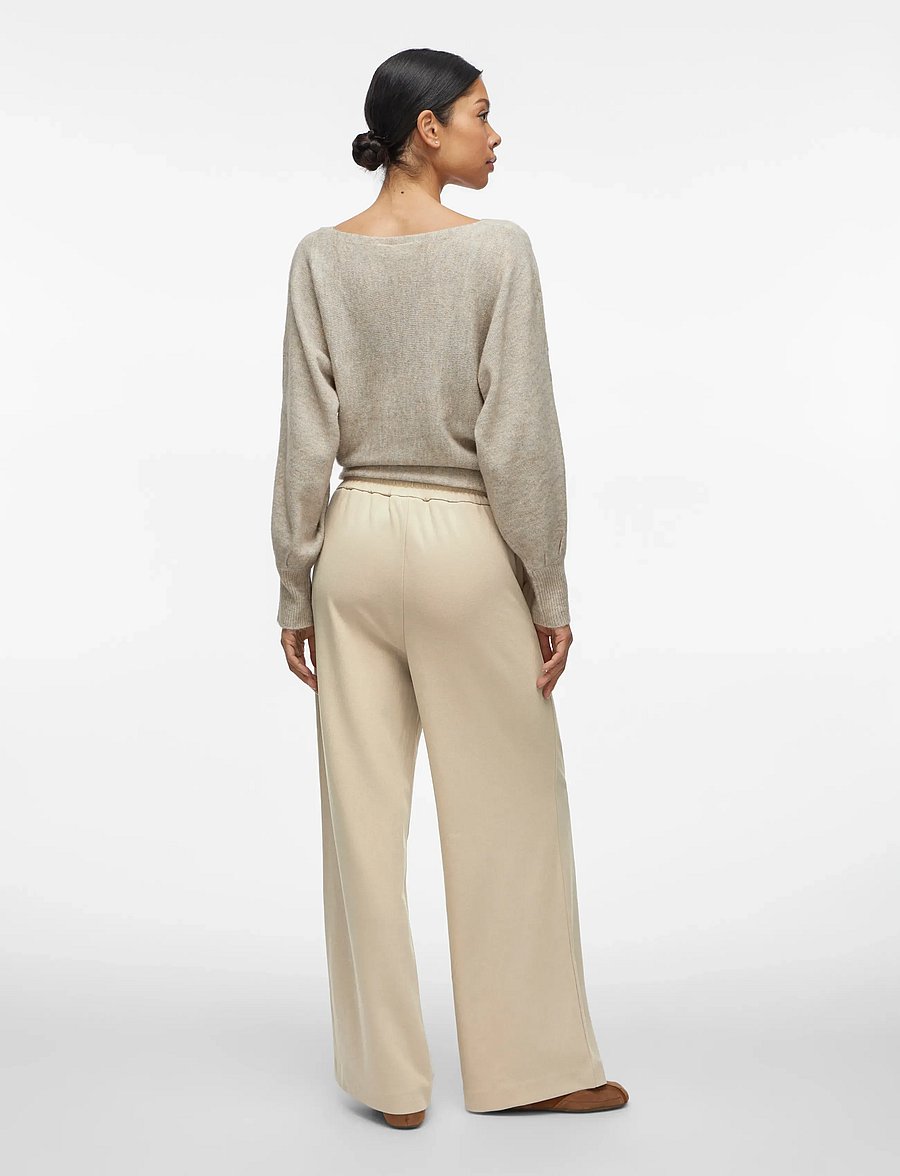 Vila - VICLUA HW WIDE PANTS-NOOS - laia säärega püksid - feather gray - 3