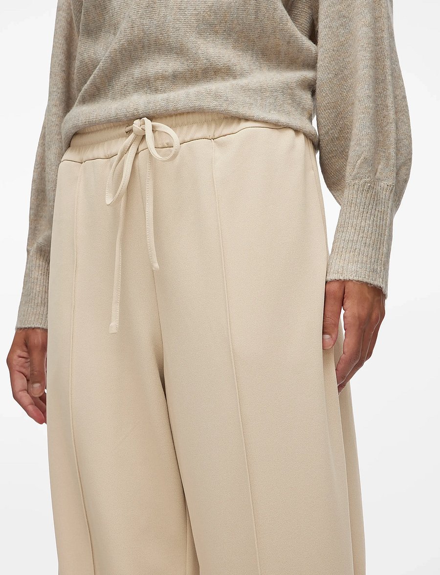 Vila - VICLUA HW WIDE PANTS-NOOS - laia säärega püksid - feather gray - 5