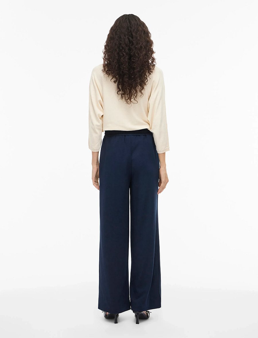 Vila - VICLUA HW WIDE PANTS-NOOS - bukser med brede ben - navy blazer - 3