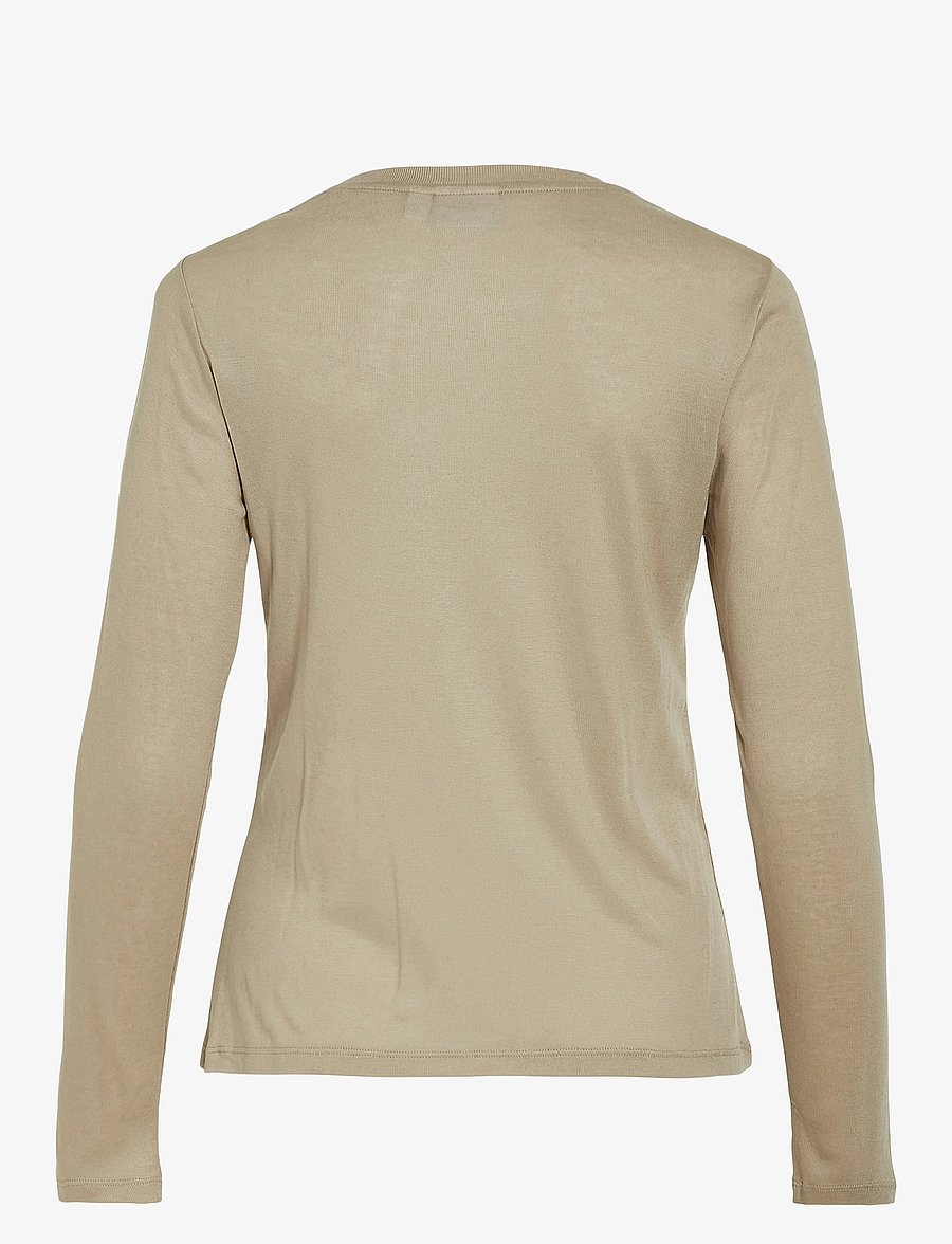 Vila - VIALEXIA O-NECK L/S TOP - NOOS - langærmede toppe - feather gray - 2