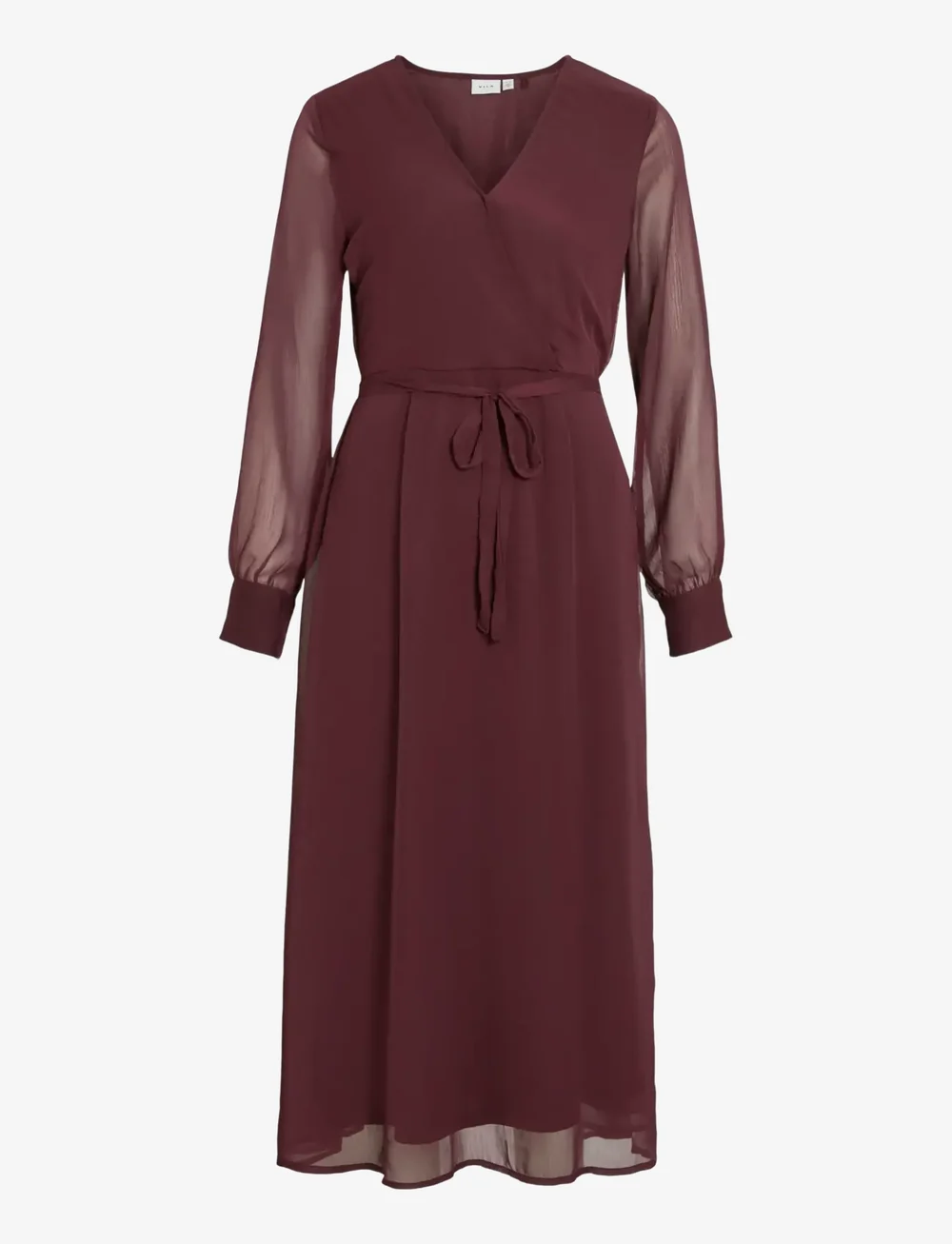 Vila - VIFALIA V-NECK L/S MIDI DRESS - NOOS - slå-om-kjoler - fig - 1