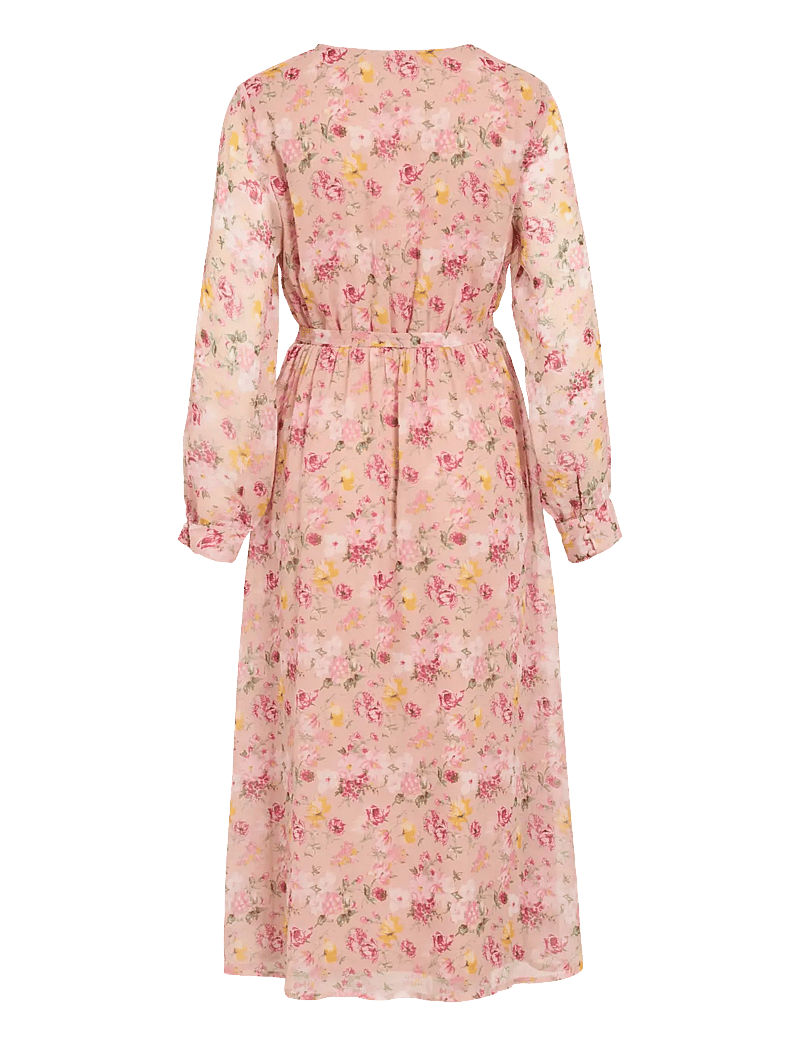 Vila - VIFALIA V-NECK L/S MIDI DRESS - NOOS/DC - sommerkjoler - misty rose - 2