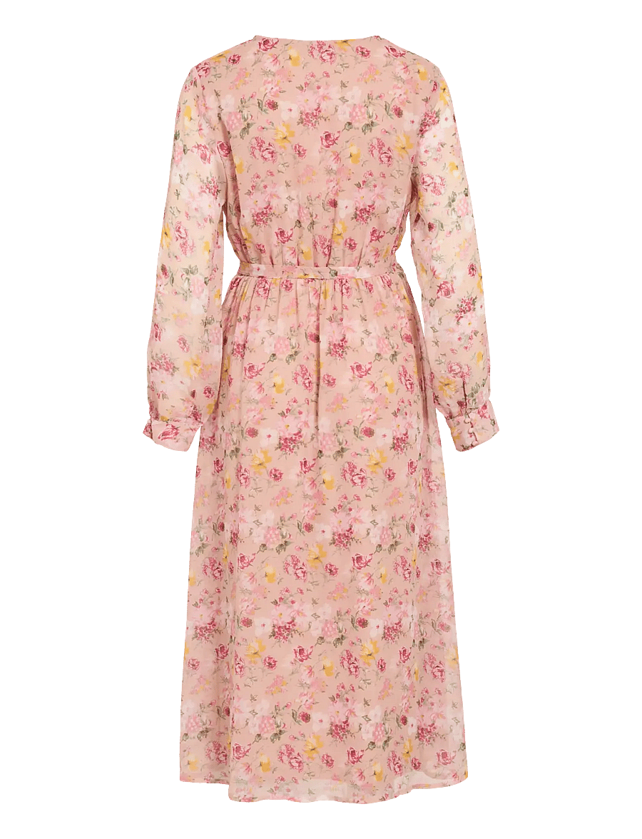 Vila - VIFALIA V-NECK L/S MIDI DRESS - NOOS/DC - sommerkleider - misty rose - 2