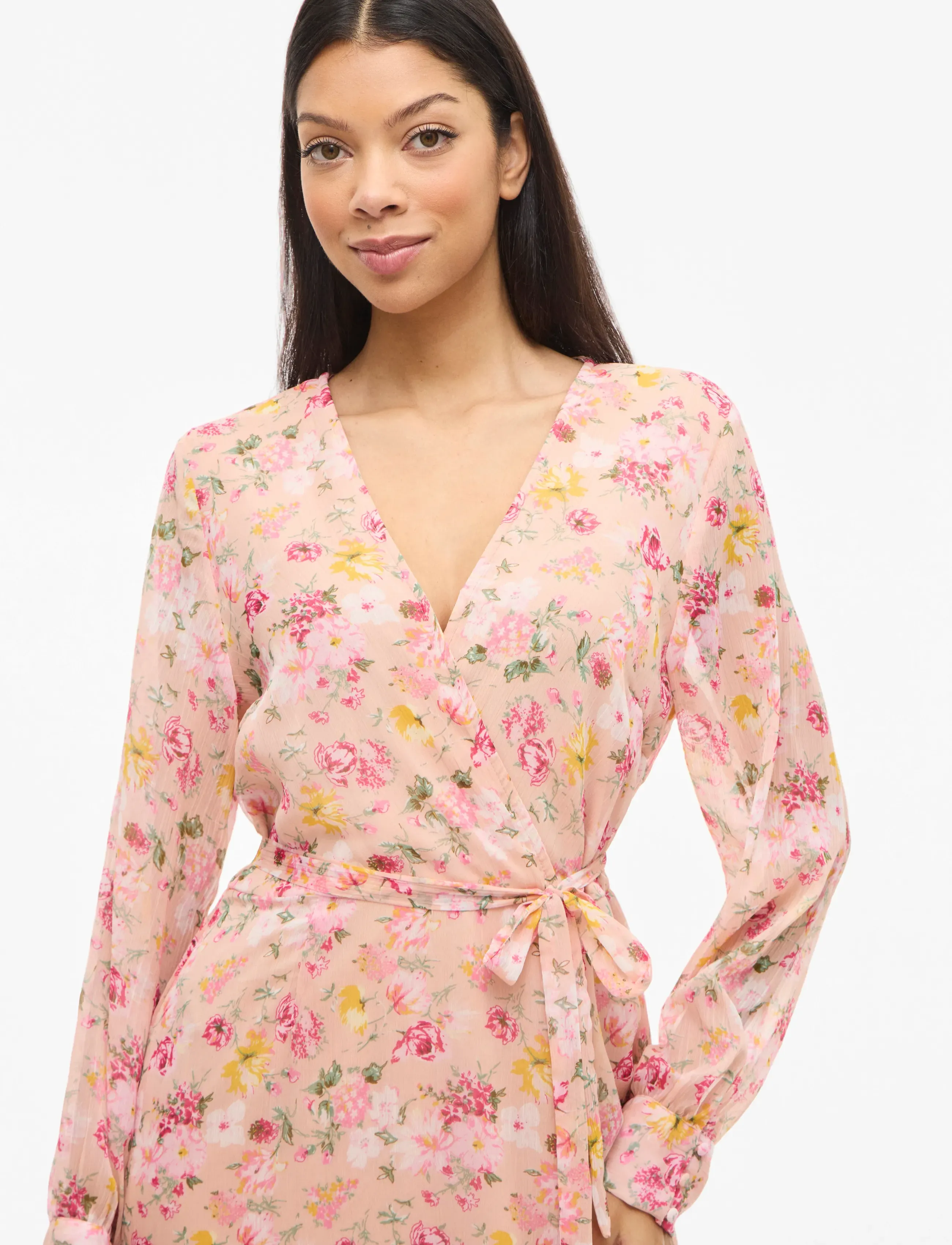 Vila - VIFALIA V-NECK L/S MIDI DRESS - NOOS/DC - sommerkleider - misty rose - 5