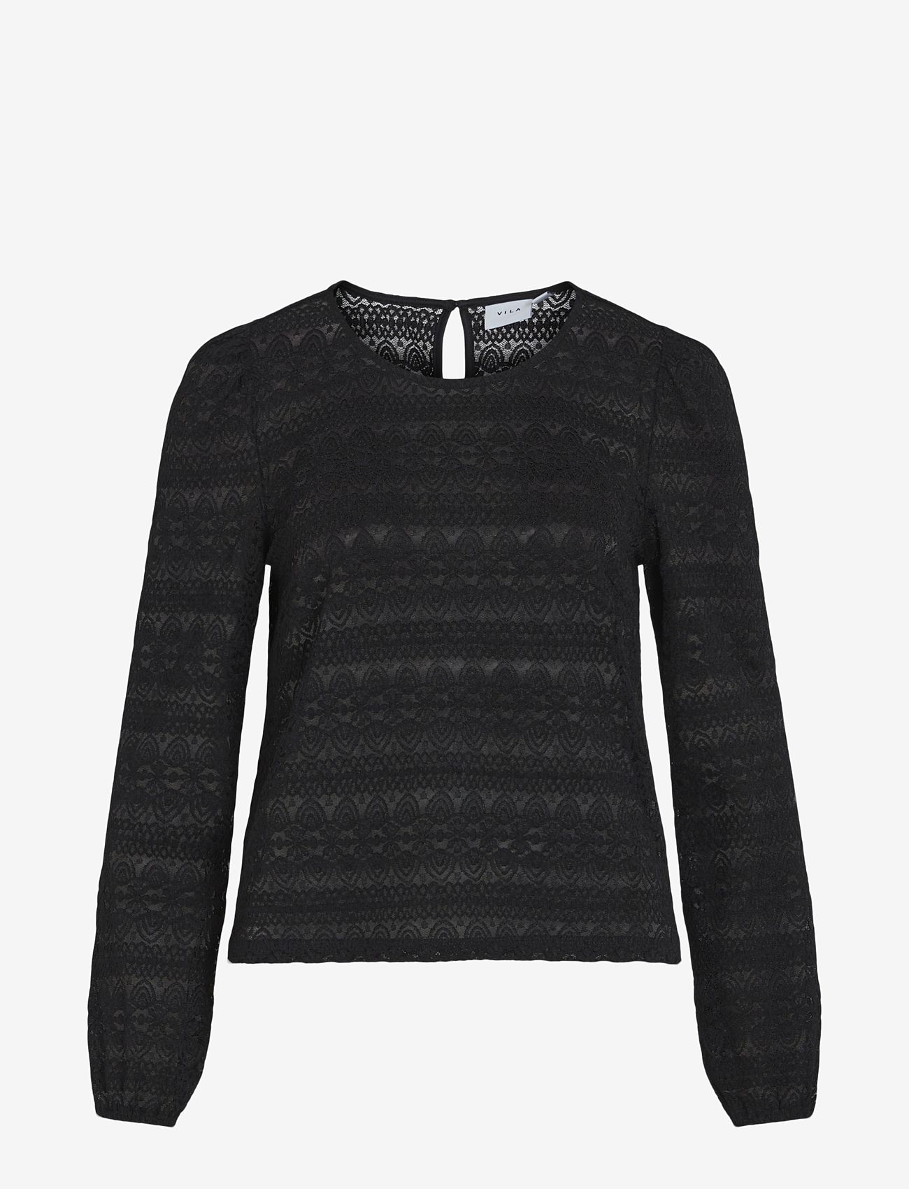 Vila - VICHIKKA O-NECK L/S TOP - pikkade varrukatega alussärgid - black - 0