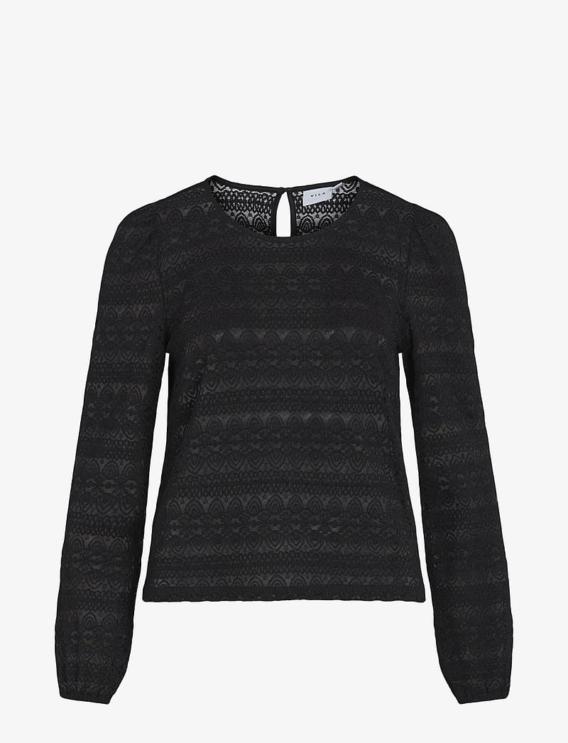 Vila - VICHIKKA O-NECK L/S TOP - pikkade varrukatega alussärgid - black - 0