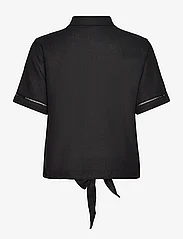 Vila - VILINDA S/S KNOT SHIRT/R - koszule z krótkim rękawem - black beauty - 1