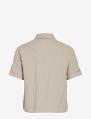Vila - VILINDA S/S KNOT SHIRT/R - short-sleeved shirts - natural melange - 1