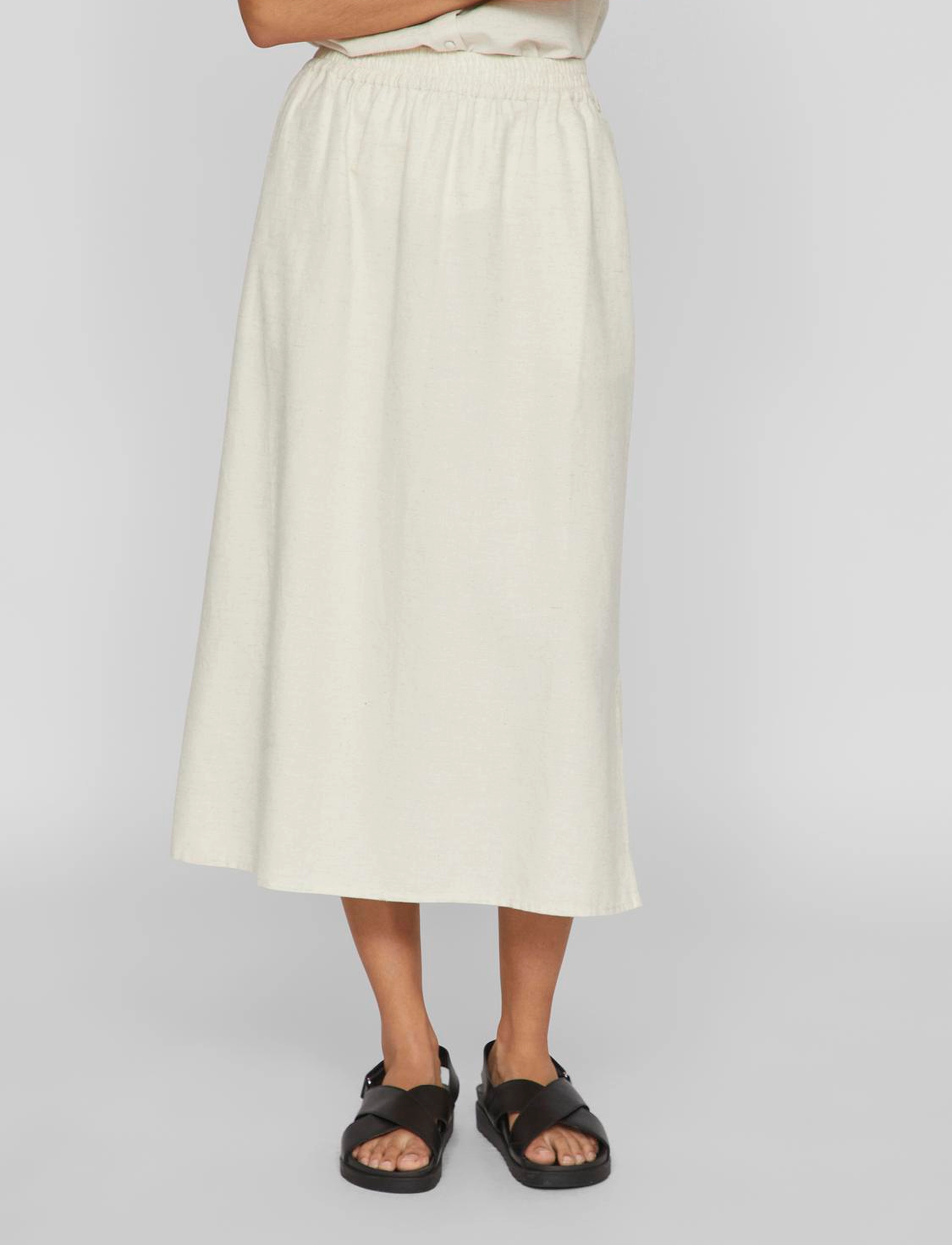 Vila - VIPRISILLA H/W MIDI SKIRT/1 - super light natural melan - 0