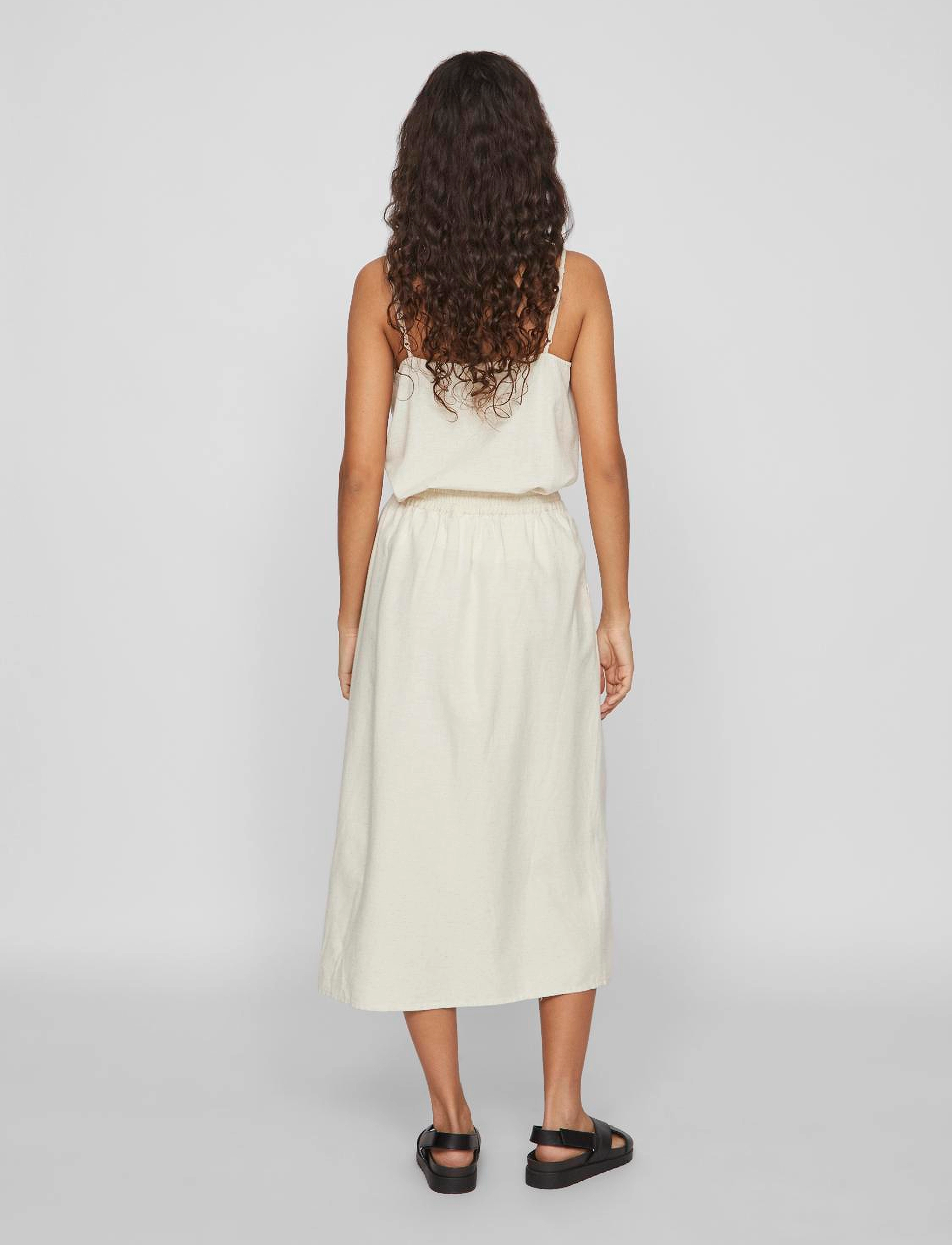 Vila - VIPRISILLA H/W MIDI SKIRT/1 - super light natural melan - 3
