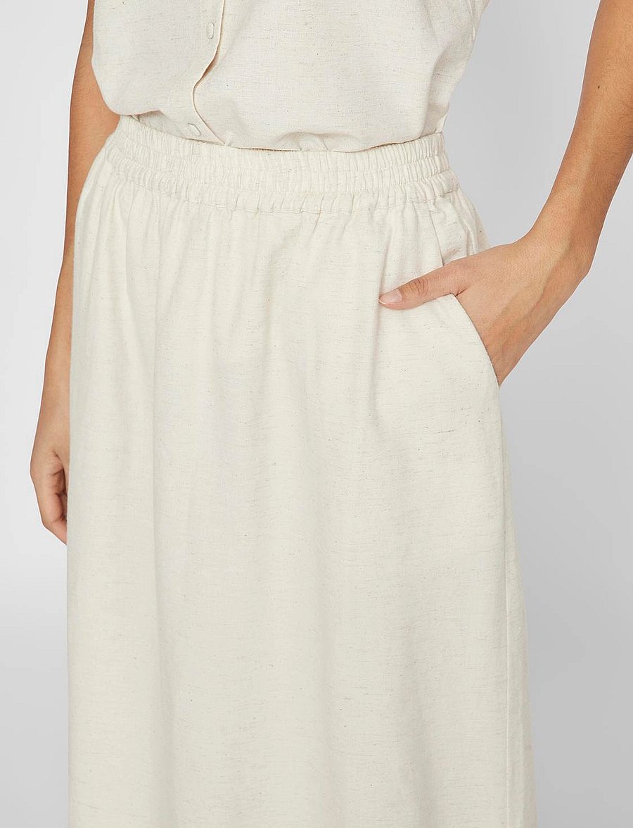 Vila - VIPRISILLA H/W MIDI SKIRT/1 - super light natural melan - 5